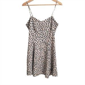 & Other Stories Women Mini Skater Dress 8 Leopard Print Straps Viscose